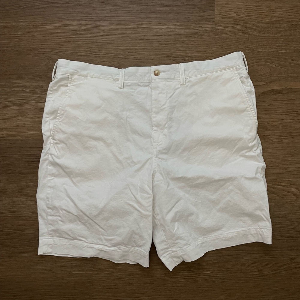 Ralph Lauren White Flat Front Men's Shorts